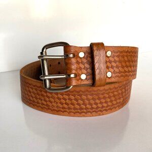 Vintage 1980s Nicholas Made in USA Top Grain Cowhide Leather Large Belt